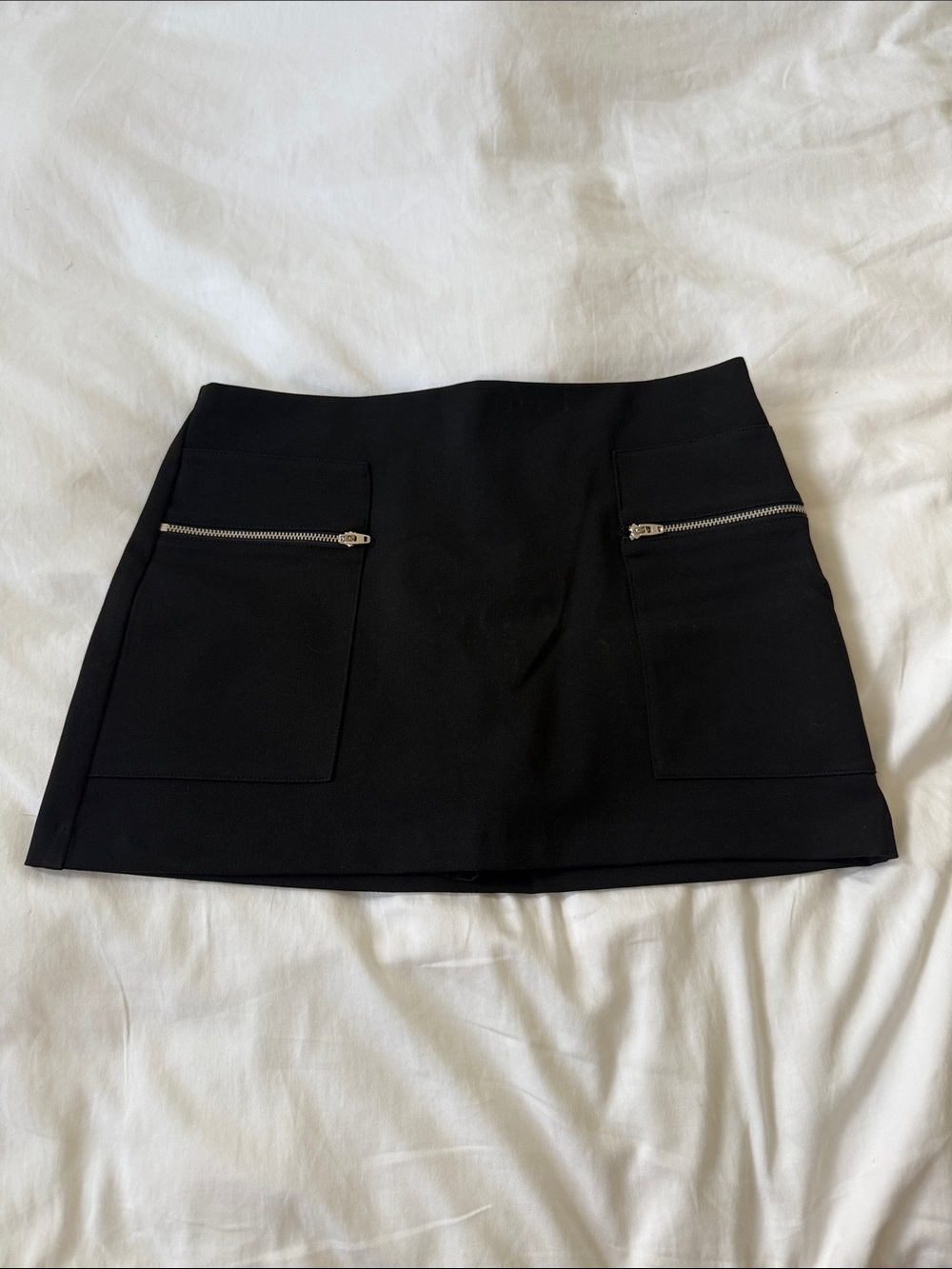 Abercrombie & Fitch Black Mini Skort with Front Zip Pockets